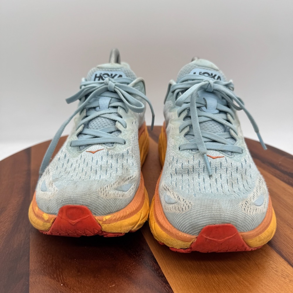 Hoka One One Clifton 8 Shoes Women's 10.5 Aqua Blue Running Athletic Sneakers - Picture 2 of 10
